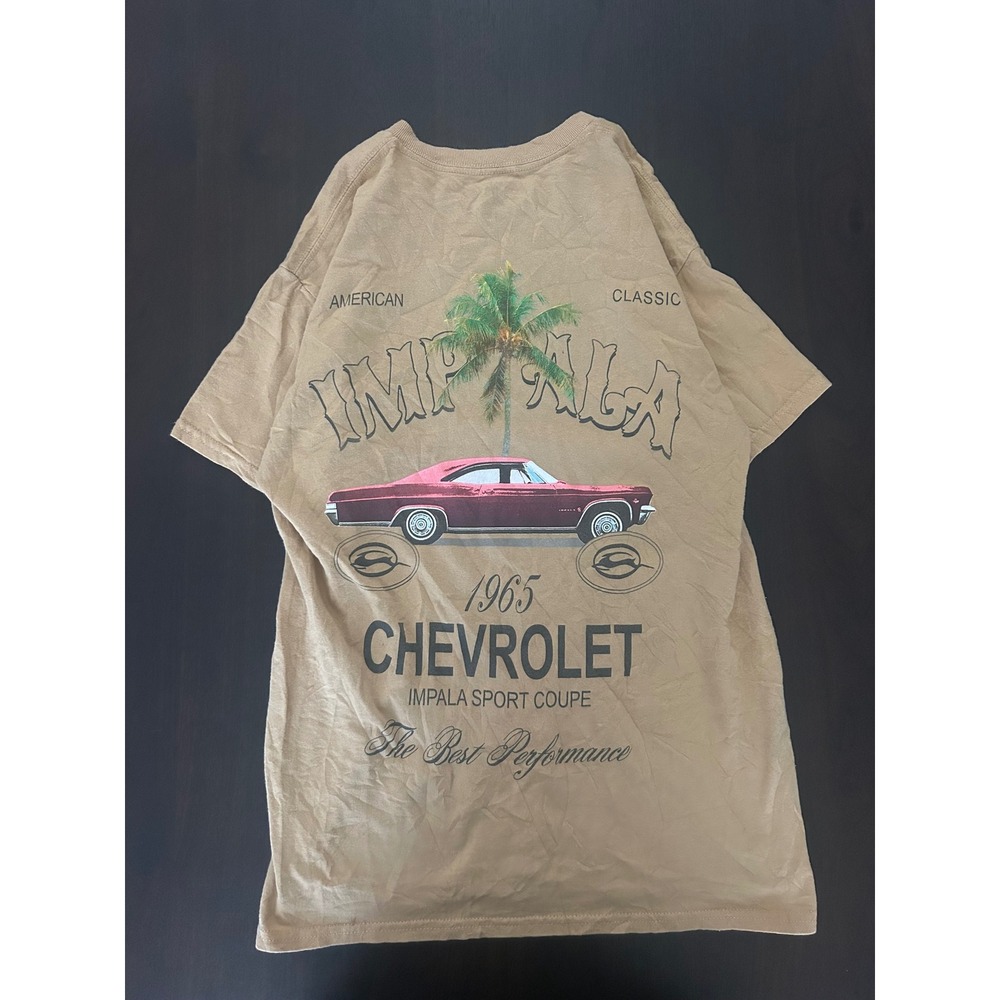 Chemistry Chevrolet 1965 Impala Sport Coupe Graphic T-Shirt Tan Mens Medium